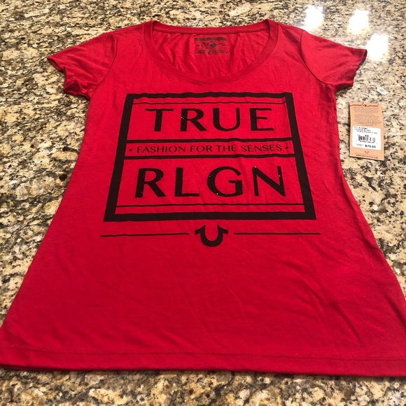 True Religion NWT XS Red T Shirt - Picture 1 of 4